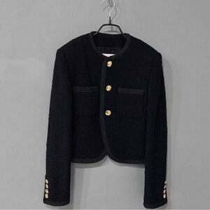 Celine Textured Black Jacket with Gold Accents